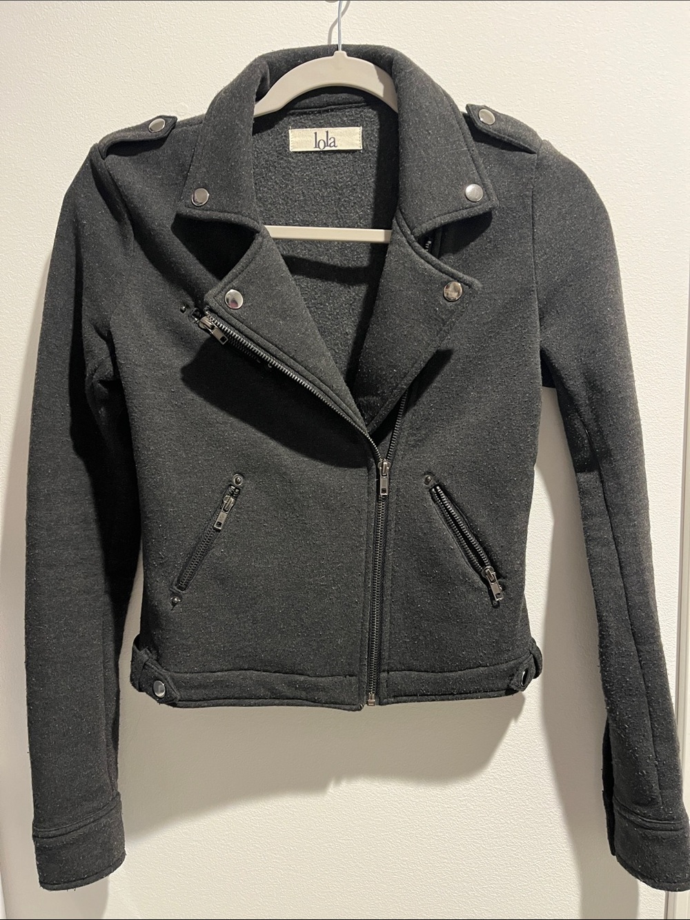 BCBG Generation Lola Black Moto-Style Zip Jacket